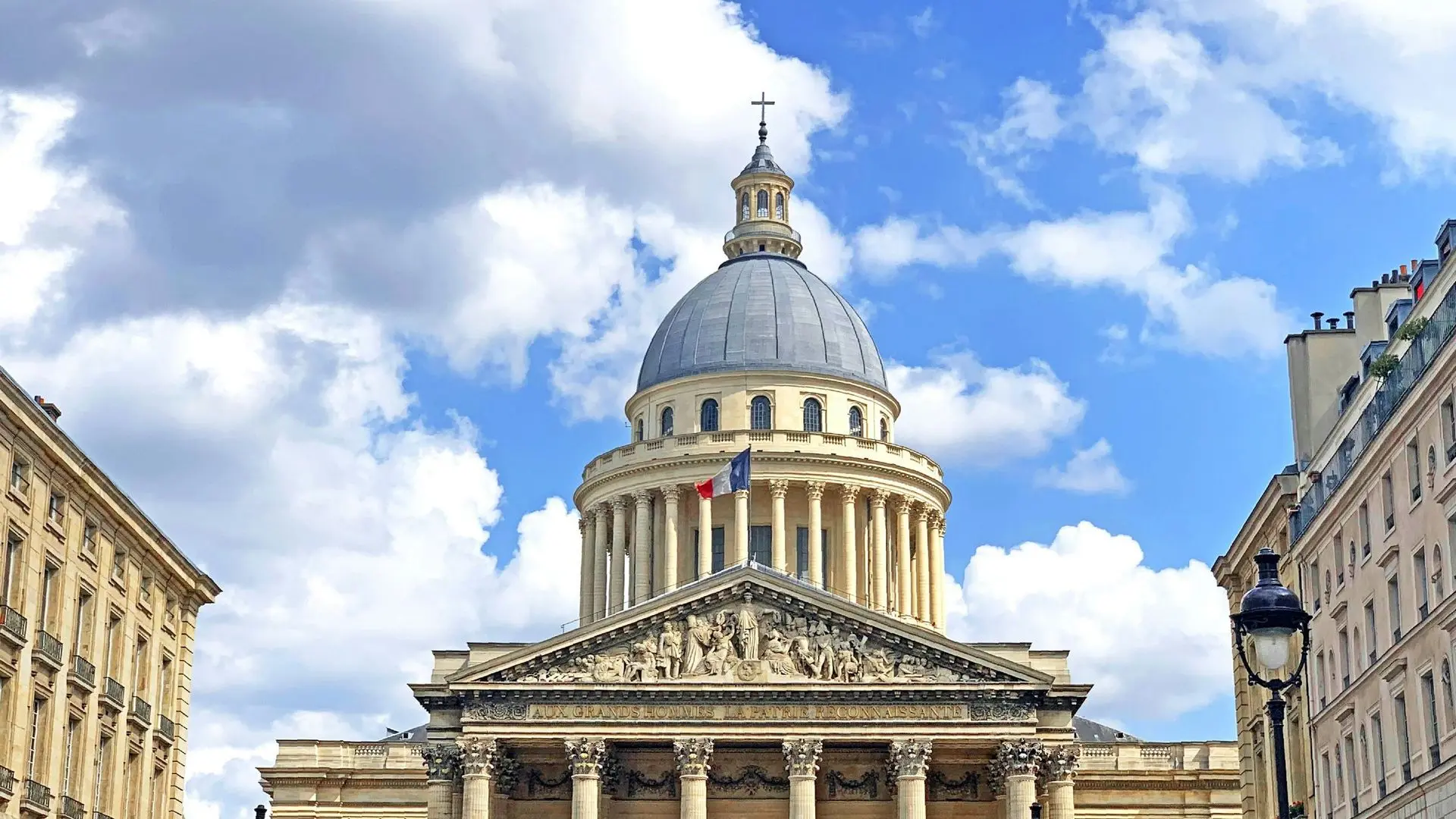 Dome and columned portico of the Panthéon in the Latin Quarter Dome and columned portico of the Panthéon in the Latin Quarter